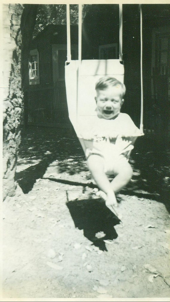 Happy Baby Lachen Im Baum Swing Sommer 1940er Jahre Vintage Etsy