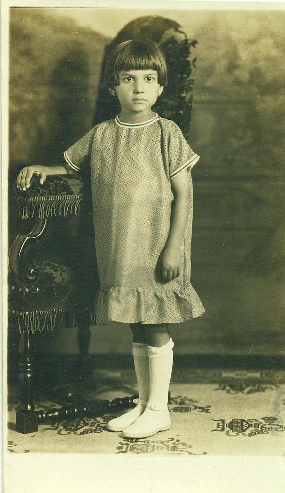 1920s Little Flapper Girl Short Hair Dress Rppc 20s Photograph Etsy