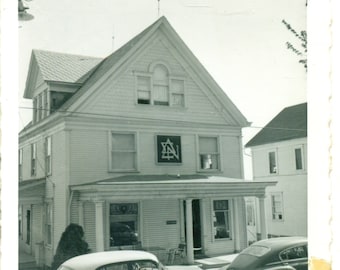 Delta Sigma Nu Frat House In Indiana Before Being Torn Down Vintage Black White Photo Photograph