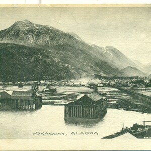 1905 Skagway Alaska Cartolina fotografica inviata Winter & Pond Timbro postale Ketchikan