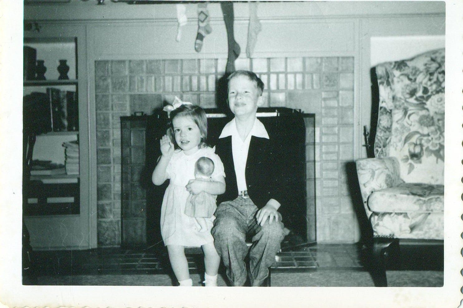 1950Er Jahre Weihnachten Bruder Schwester Puppe Kamin Strümpfe | Etsy