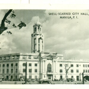 1946 Manila Philippinen Shell Scarred City Hall Post World War 2 RPPC Echtfoto-Postkarte unversendet