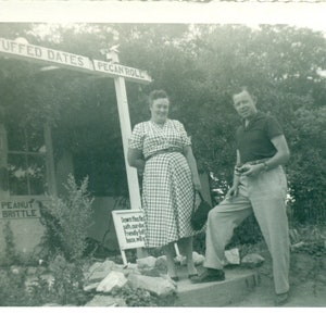 1950s Southern Nut Store Stuffed Dates Pecan Roll Peanut Brittle Photo Black White Photograph
