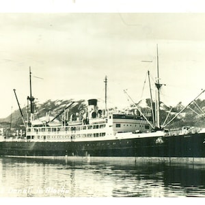 S.S. Denali Passenger Steamship in Alaska 1940s Vintage RPPC Real Photo Postcard