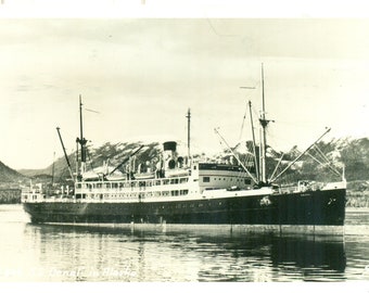 S.S. Denali Passenger Steamship in Alaska 1940s Vintage RPPC Real Photo Postcard