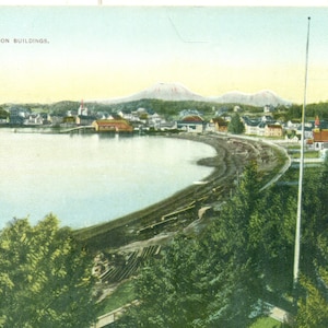 Sitka Alaska Aus Mission-Gebäude Antike Postkarte Farbe Unversandt