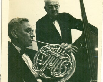 1951 SM Lantz French Horn Player Orlando Symphony Orchestra Vintage Black White Photo Photograph