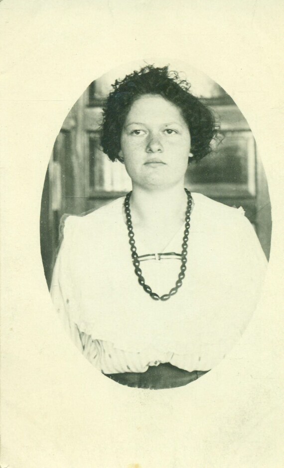 1920s Young Woman With Attitude Curly Hair Rppc 20s Photograph Etsy