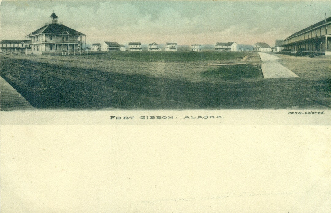 Fort Gibbon Tanana Alaska Antique Postcard Hand Colored Antique Etsy