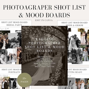 Imprescindibles para la fotografía de bodas: lista de fotos imprescindibles y panel de ideas en formato PDF