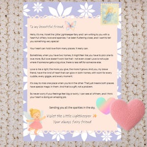 Un message féerique sincère pour les enfants avec deux maisons - Lettre de fée - Carte de fée - Aide à la transition - Soutien affectif
