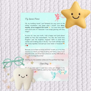 Lettre de fée des dents - Carte postale imprimable de fée magique - Première dent
