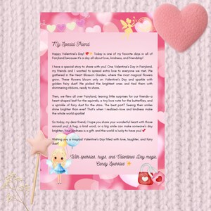 Carta de San Valentín - Carta de Hada - Tarjeta - Nota de Hada - Celebra el Amor