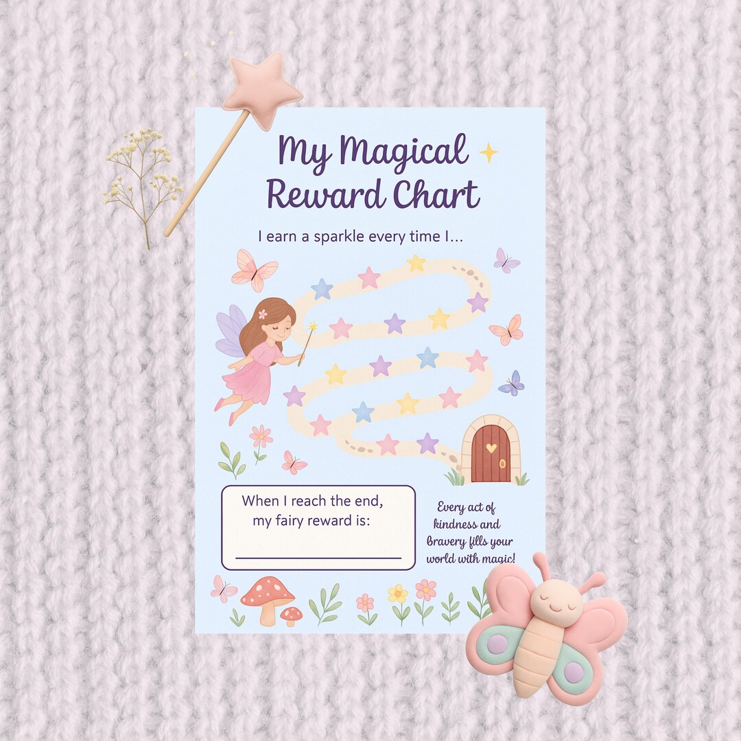 Reward Chart for Kids - Magical Printable Fairy Reward Chart - Digital ...
