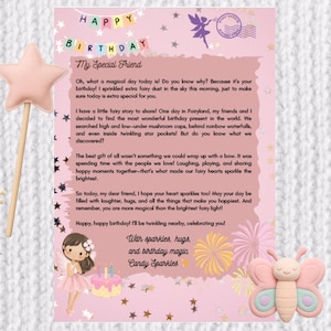 Carta de cumpleaños - Carta de hada mágica - Feliz cumpleaños - Tarjeta de cumpleaños infantil