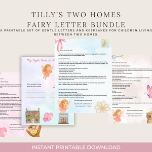 Cartas de hadas para niños en dos hogares: apoyo imprimible de Tilly, la pequeña guardiana del faro / Crianza compartida y resiliencia emocional