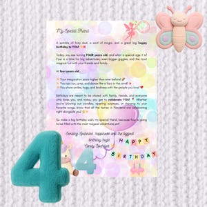 Carta de Hada por su 4.º cumpleaños de Magic Fairy Post - Tarjeta de Feliz Cumpleaños