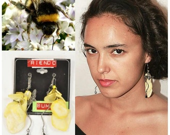 Self Designed Bumble Bee Earrings