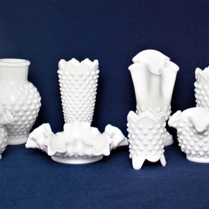 Fenton Milk Glass Hobnail MINI Vases with FREE Shipping YOUR Choice of Styles, Art Glass, Milk Glass Vase, Ball Vase, Crown, Ivy, Violet image 10