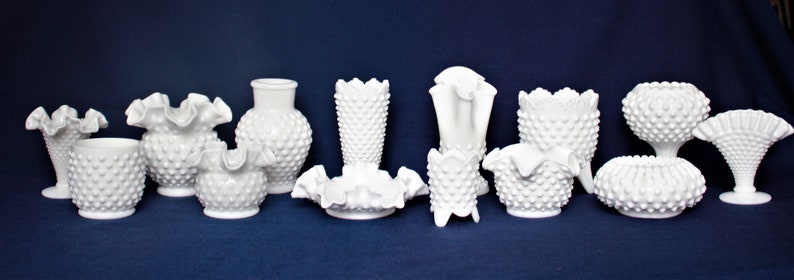 Fenton Milk Glass Hobnail MINI Vases with FREE Shipping YOUR Choice of Styles, Art Glass, Milk Glass Vase, Ball Vase, Crown, Ivy, Violet image 10