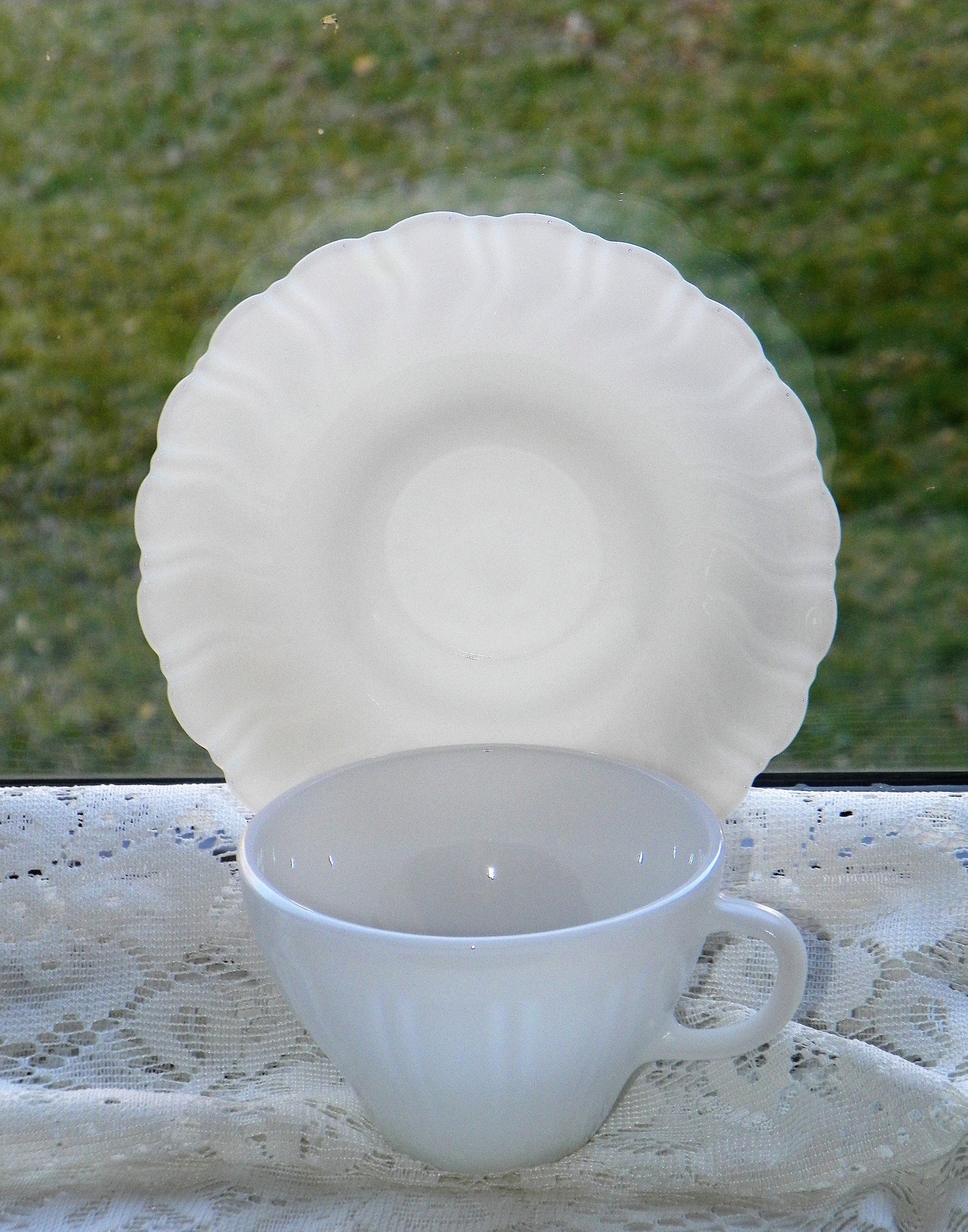 Corning Milk Glass Cups and Saucers 16 Piece Set in MINT Etsy