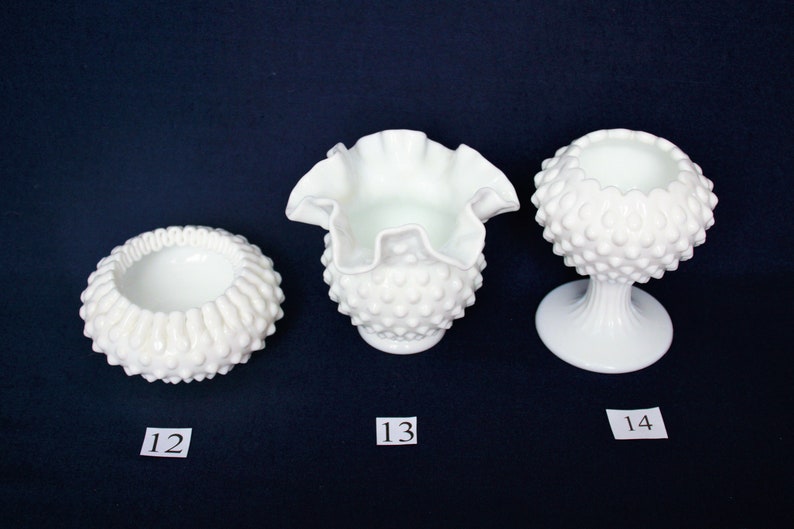 Fenton Milk Glass Hobnail MINI Vases with FREE Shipping YOUR Choice of Styles, Art Glass, Milk Glass Vase, Ball Vase, Crown, Ivy, Violet image 6