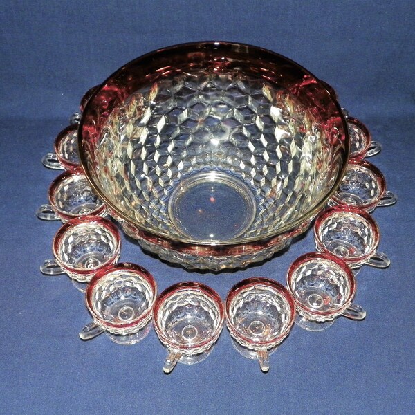 Ruby Red Punch Bowl Etsy