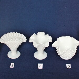Fenton Milk Glass Hobnail MINI Vases with FREE Shipping YOUR Choice of Styles, Art Glass, Milk Glass Vase, Ball Vase, Crown, Ivy, Violet image 2