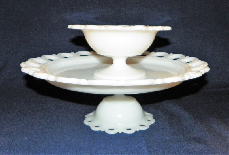 Open Lace Milk Glass Bowls or Footed Bowls Relishes Nuts Dips Centerpieces Rose Bowls Chocolates YOUR CHOICE of Pieces