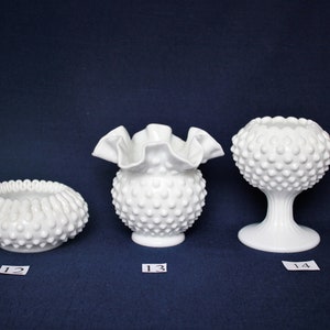 Fenton Milk Glass Hobnail MINI Vases with FREE Shipping YOUR Choice of Styles, Art Glass, Milk Glass Vase, Ball Vase, Crown, Ivy, Violet image 9