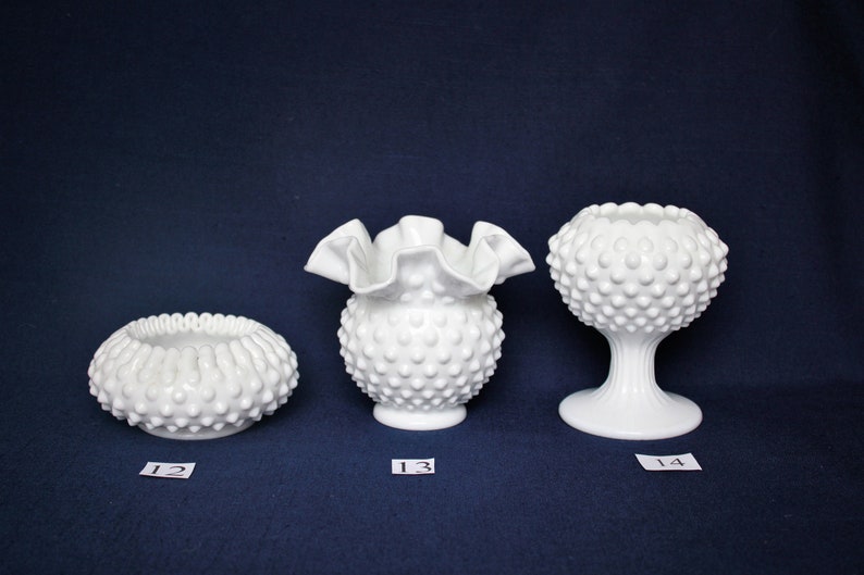 Fenton Milk Glass Hobnail MINI Vases with FREE Shipping YOUR Choice of Styles, Art Glass, Milk Glass Vase, Ball Vase, Crown, Ivy, Violet image 9