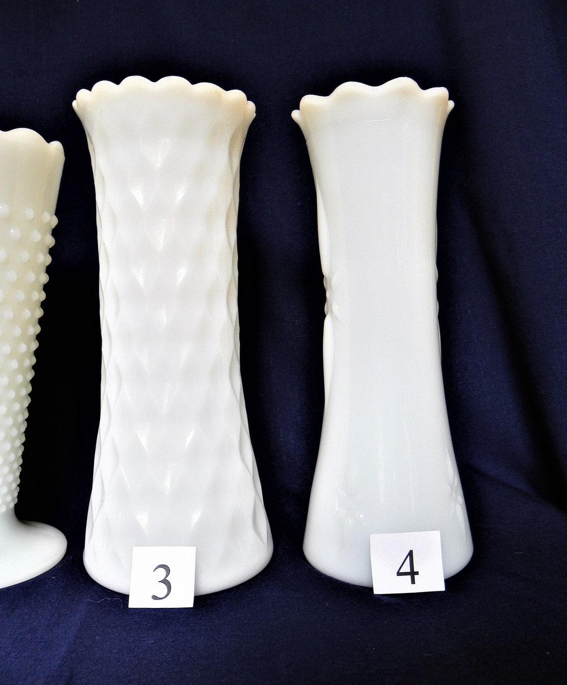 Milk Glass Tall Vases YOUR CHOICE of Vases Wedding Showers Etsy