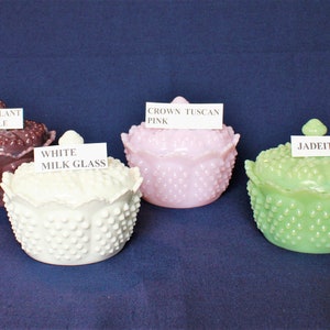 Hobnail Candy Dish, Powder Box Vintage Fenton Molds YOUR Choice of Colors Hand Pressed by Artists at Mosser Glass Company FREE SHIPPING image 5