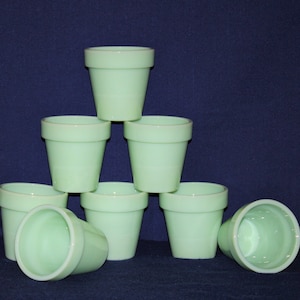 Jadeite Glass Flowerpot by Mosser Glass Planter FREE SHIPPING 4 1/8" High by 4 1/4" Wide SINGLE Flower Pot Great for Herb Garden Succulents