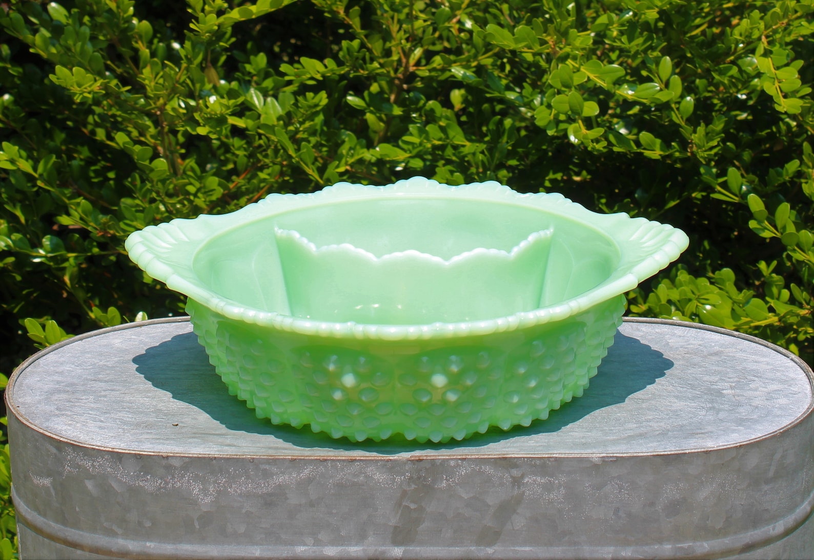 Mosser Jadeite Chip & Dip Bowl 3 1/2 High by 12 Etsy