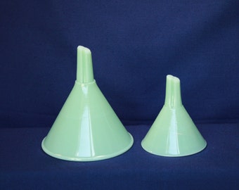 Jadeite Funnel Your Choice of 8 oz Funnel 5 1/2" High or 4 oz Funnel 4" High Made by Mosser Glass, FREE SHIPPING