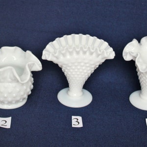 Fenton Milk Glass Hobnail MINI Vases with FREE Shipping YOUR Choice of Styles, Art Glass, Milk Glass Vase, Ball Vase, Crown, Ivy, Violet image 4