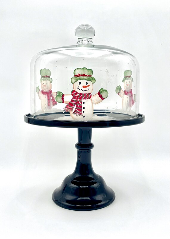 Mosser Hand Painted Glass Cake Dome Fits a 10