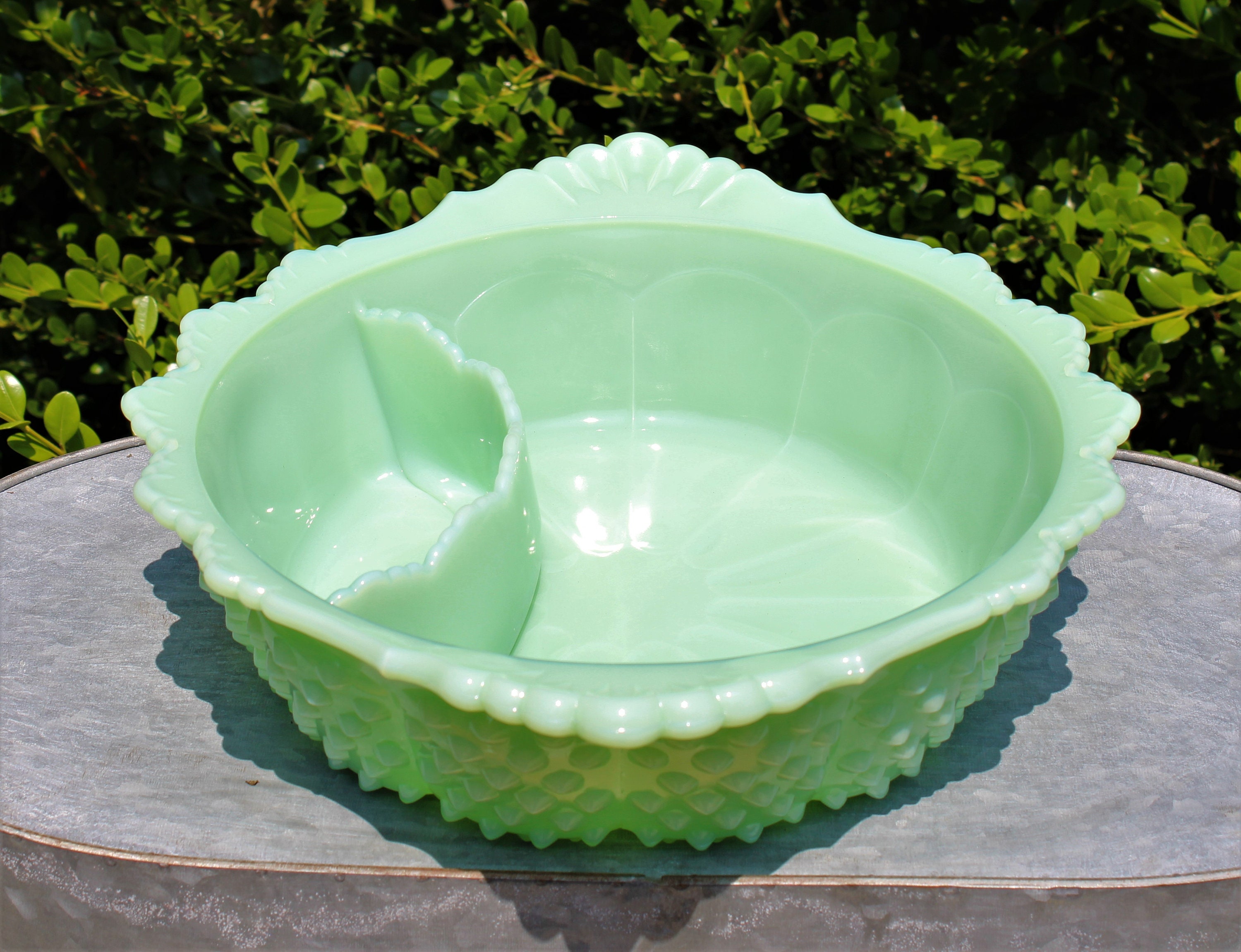 Mosser Jadeite Chip & Dip Bowl 3 1/2 High by 12 Etsy