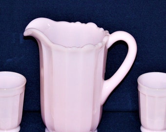 Mosser Pink Panel Pitcher, Glasses Not Included