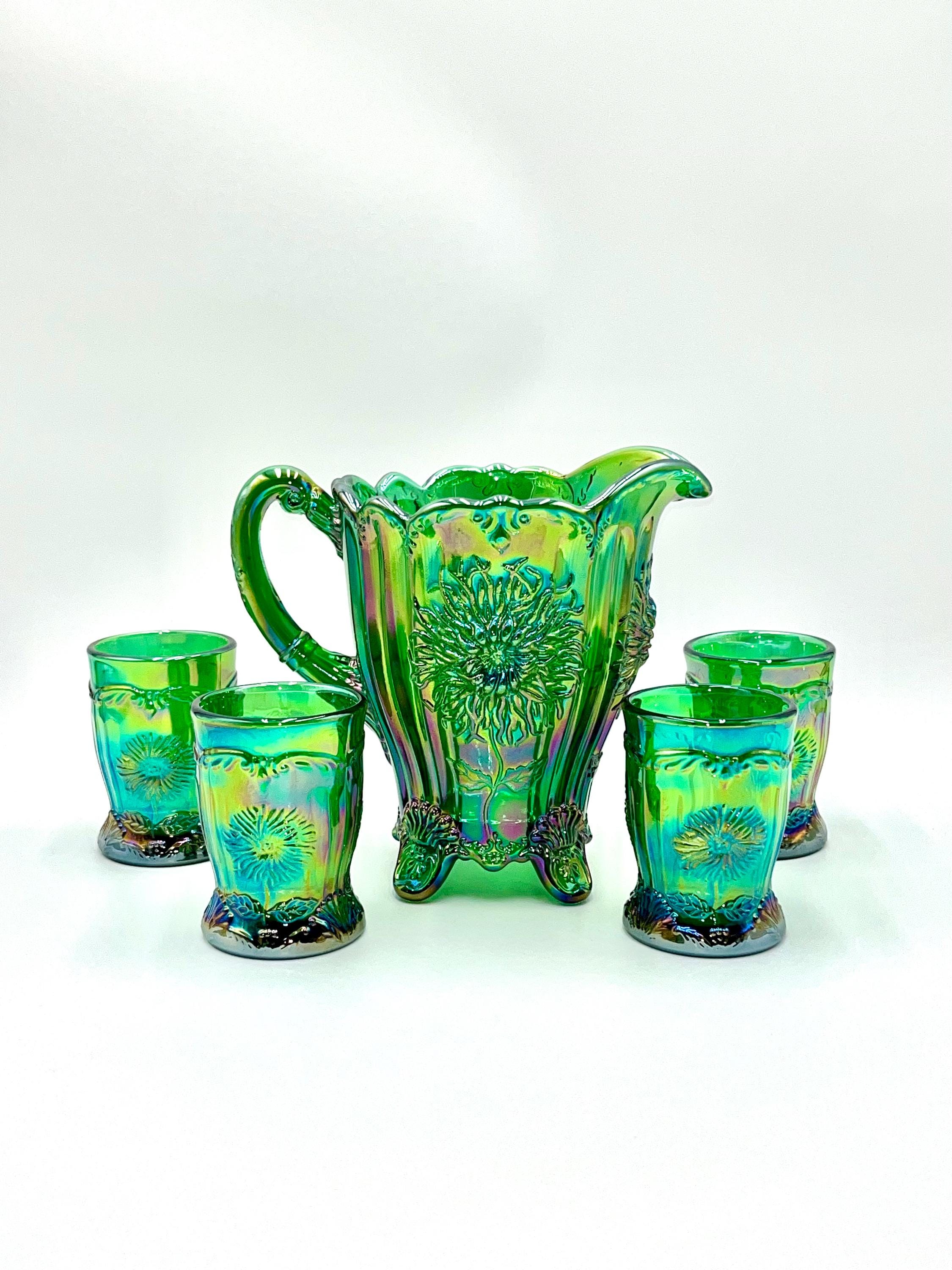 Mosser Glass Hunter Green Dahlia Tumblers YOUR CHOICE of 4, 6, 8