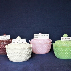 Hobnail Candy Dish, Powder Box Vintage Fenton Molds YOUR Choice of Colors Hand Pressed by Artists at Mosser Glass Company FREE SHIPPING image 1