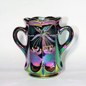 Purple Carnival Cherry Spooner by Mosser Glass 5 3/4&quot; High