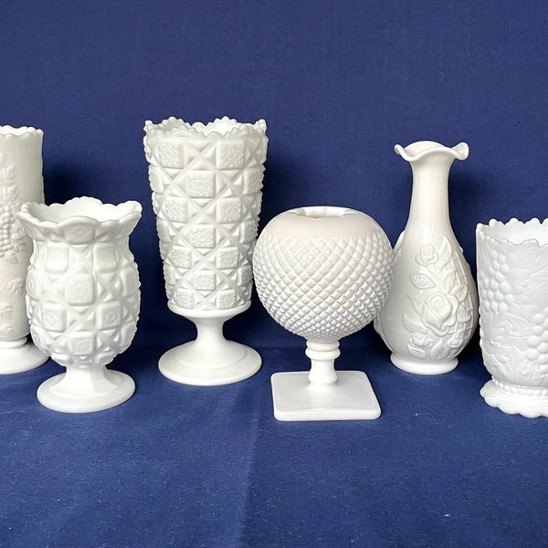 Milk Glass Vases by Westmoreland Imperial or LE Smith YOUR CHOICE of Styles