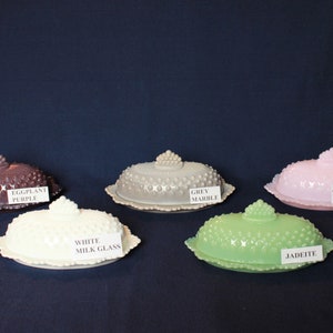 Hobnail Covered Butter Dish Single Stick or 1/4 Stick Scalloped Edge Base Your CHOICE of Color, Mint Condition