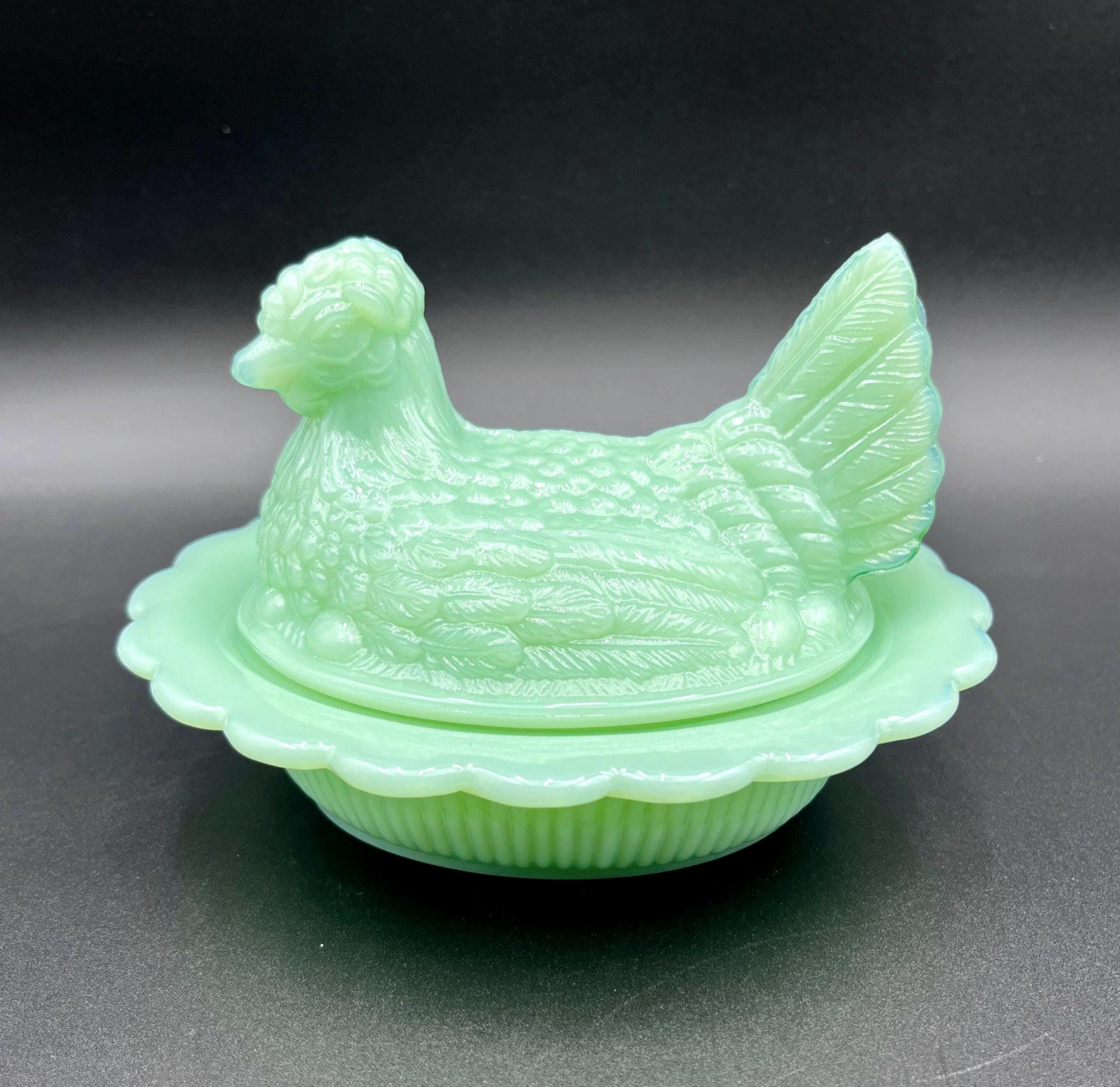 Mosser Jadeite Hen on Nest Candy Dish 4