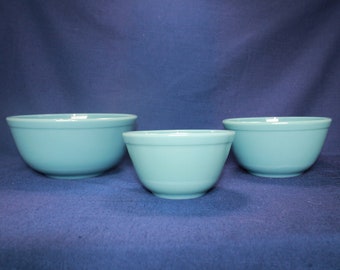 Mosser Mixing Bowls 3 Piece Set of Farmhouse Nesting Bowls YOUR CHOICE of COLORS 20, 40 & 65 ounce Bowls by Mosser Glass