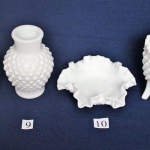 Fenton Milk Glass Hobnail MINI Vases with FREE Shipping YOUR Choice of Styles, Art Glass, Milk Glass Vase, Ball Vase, Crown, Ivy, Violet image 5