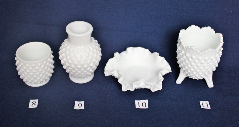 Fenton Milk Glass Hobnail MINI Vases with FREE Shipping YOUR Choice of Styles, Art Glass, Milk Glass Vase, Ball Vase, Crown, Ivy, Violet image 5