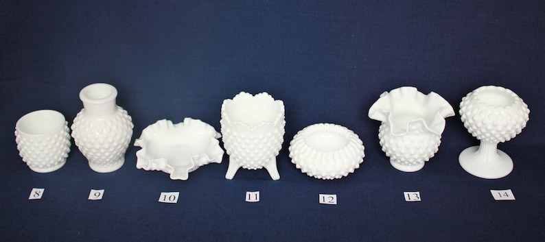 Fenton Milk Glass Hobnail MINI Vases with FREE Shipping YOUR Choice of Styles, Art Glass, Milk Glass Vase, Ball Vase, Crown, Ivy, Violet image 3